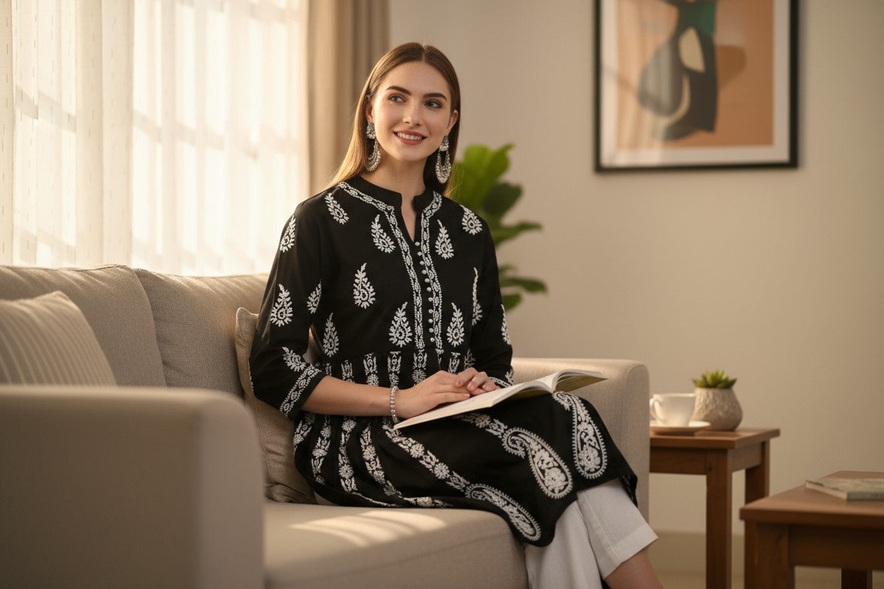 Women’s embroidered Anarkali kurta