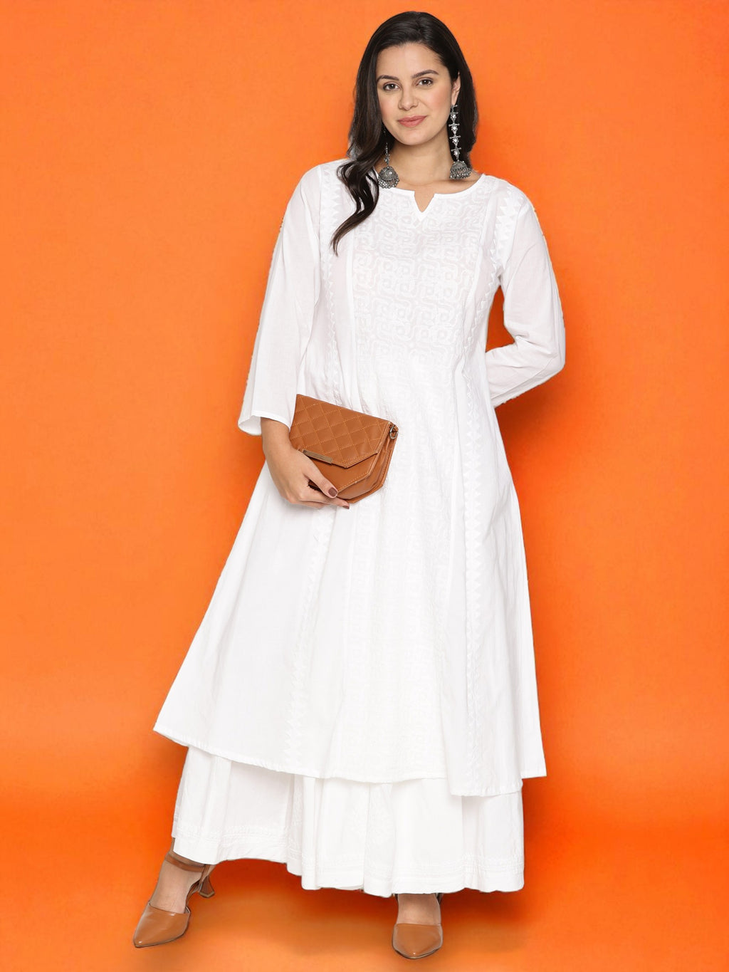 White Cotton Hand Embroidered Chikankari Kurta