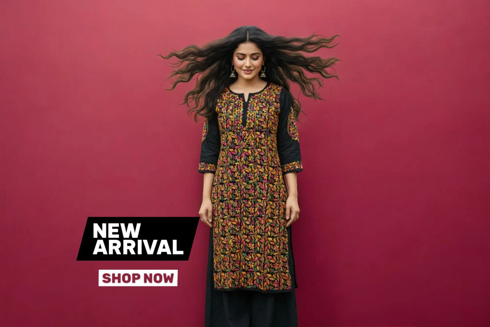 Handkari new chikankari kurta handcrafted in Lucknow