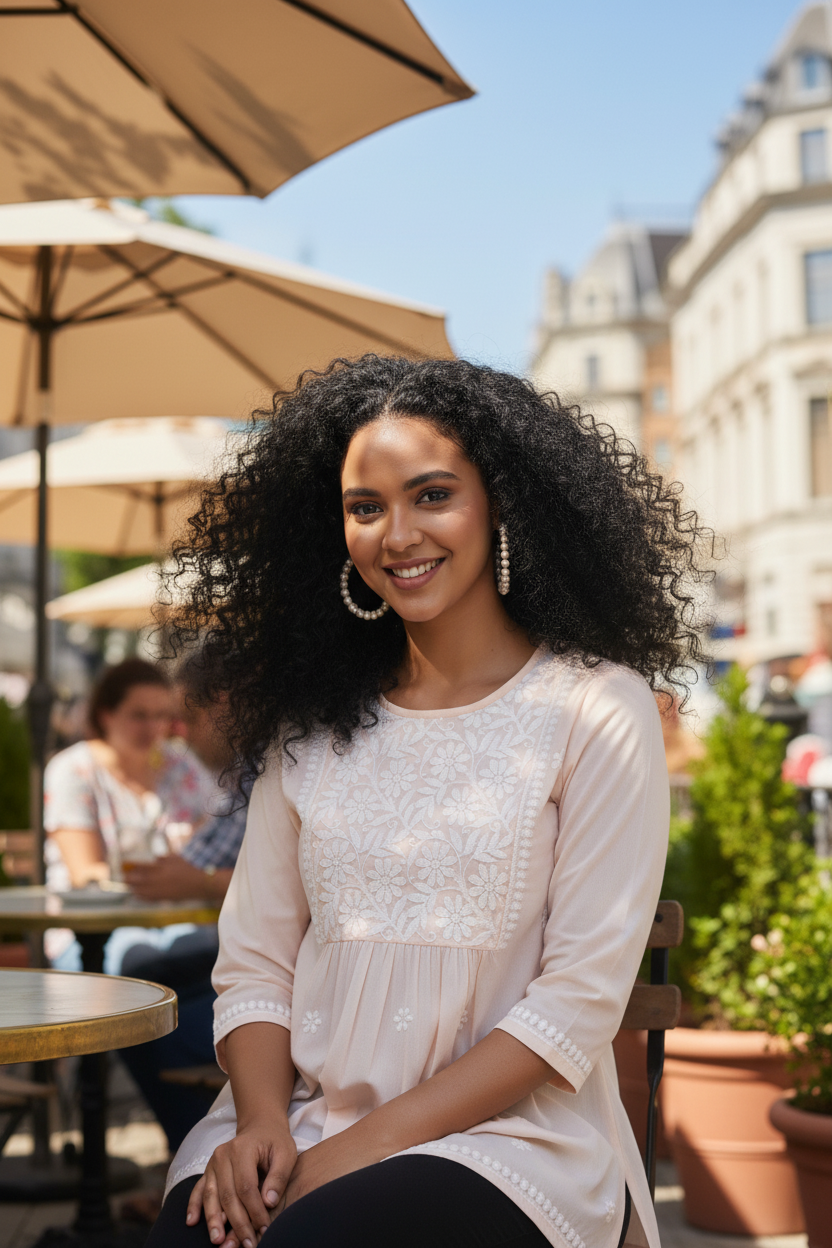 Chikankari Top for Women | Pure Cotton 27 Inch Kurti | Hand Embroidered Lucknowi Kurta